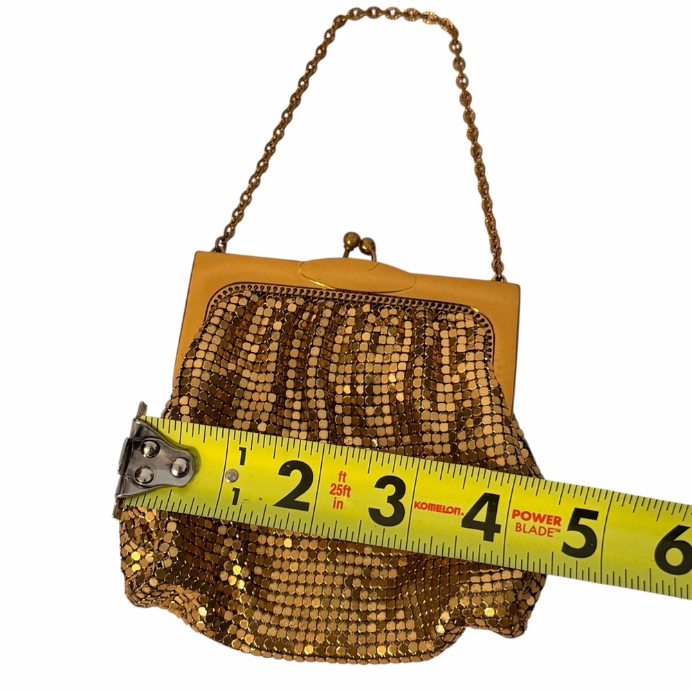Vintage Whiting & Davis Bag Womens Mini Gold Mesh Chain Kiss Lock Made USA - Picture 6 of 10